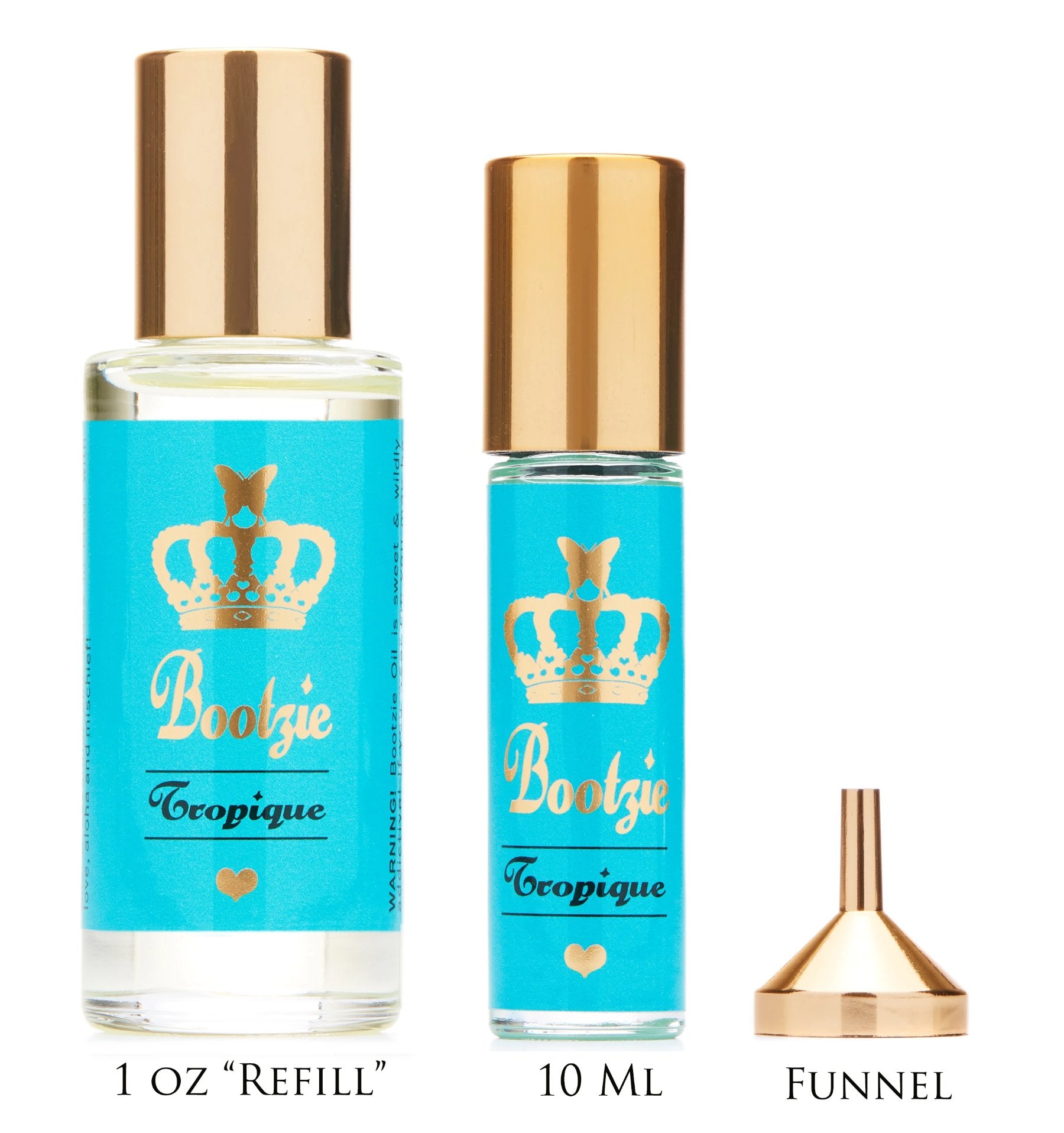Perfume Oil - Vanilla, Coconut, Musk- Tropique Bootzie Oil-1 oz Refill + 1 Full Size 10ml Roller - Bootzie