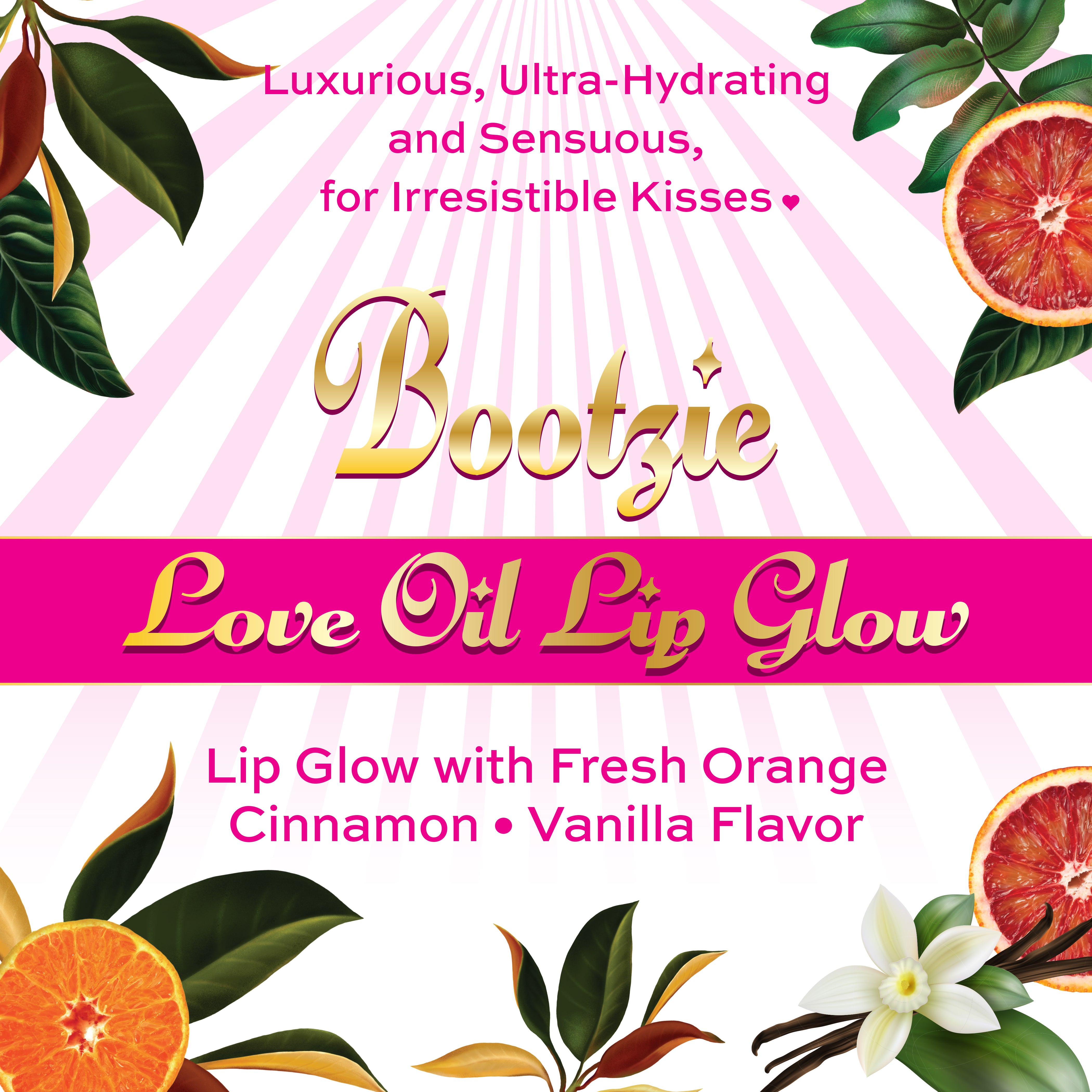 Bootzie - Love Oil Lip Glow- fresh orange/cinnamon/vanilla flavor - Bootzie